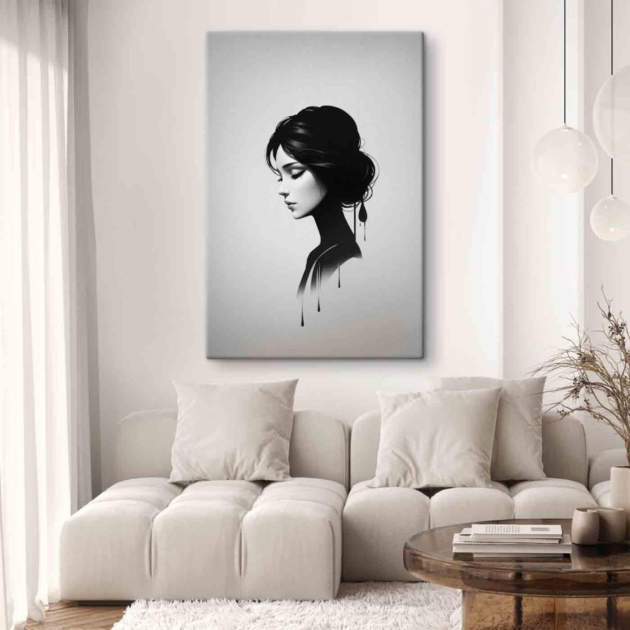 Vászonképek Monokróm elegancia profilban - Image 2
