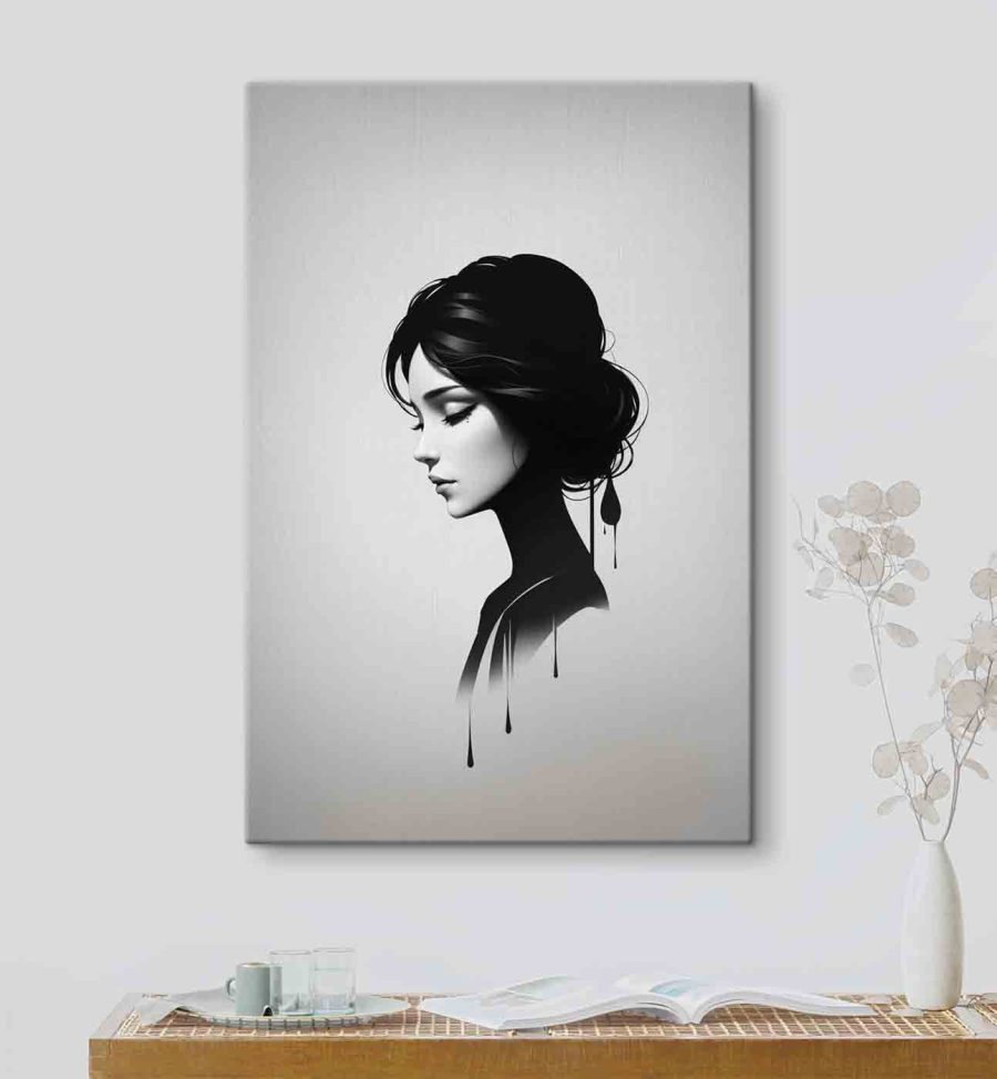 Vászonképek Monokróm elegancia profilban - Image 3
