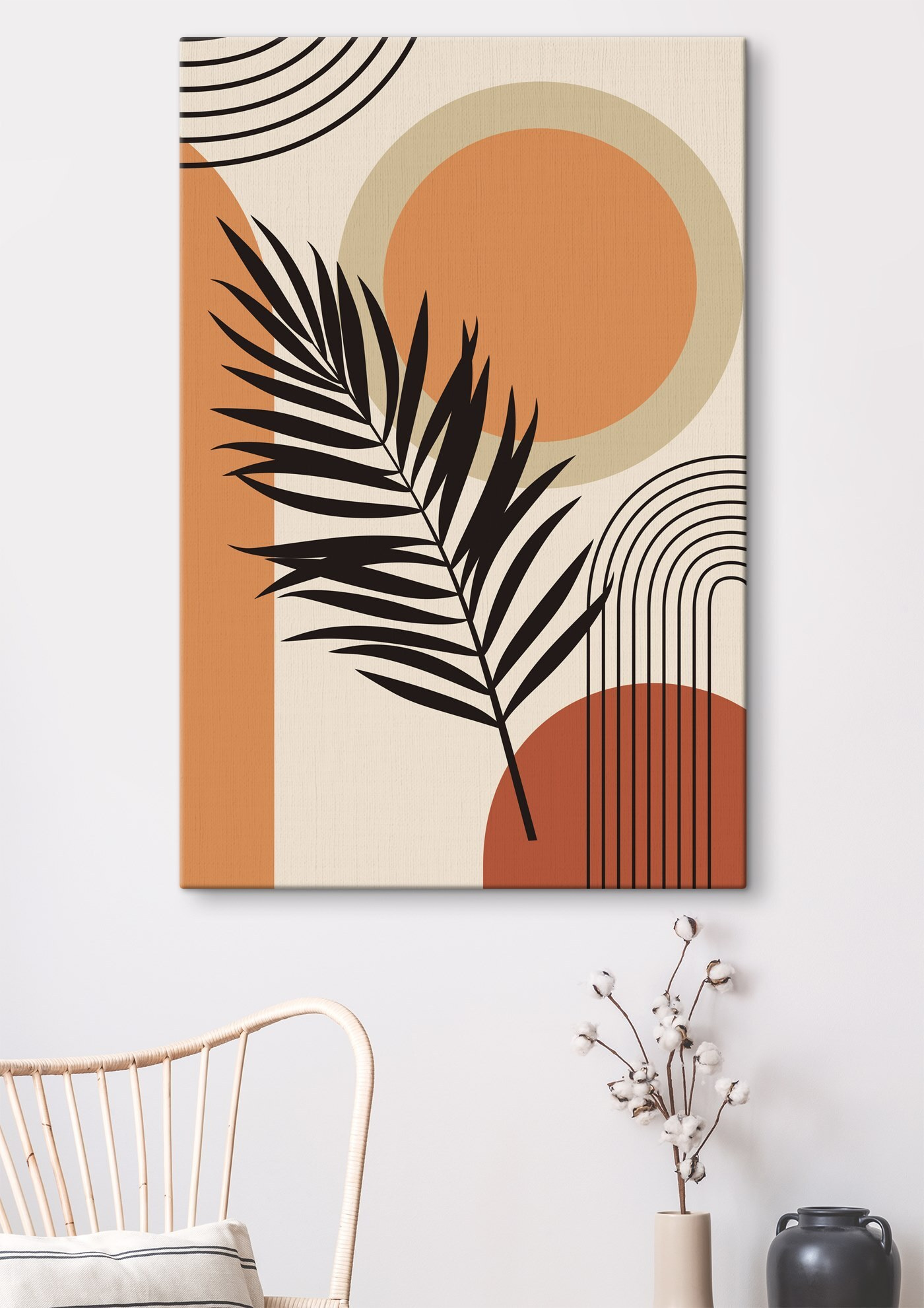 Leaf with a rainbow and circles Leaf with a rainbow and circles