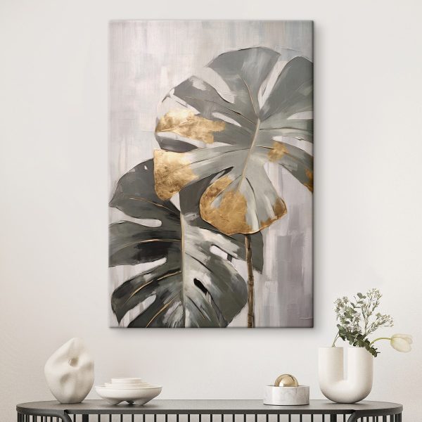 Absztrakt Monstera fémes ékezetekkel Absztrakt Monstera fémes ékezetekkel
