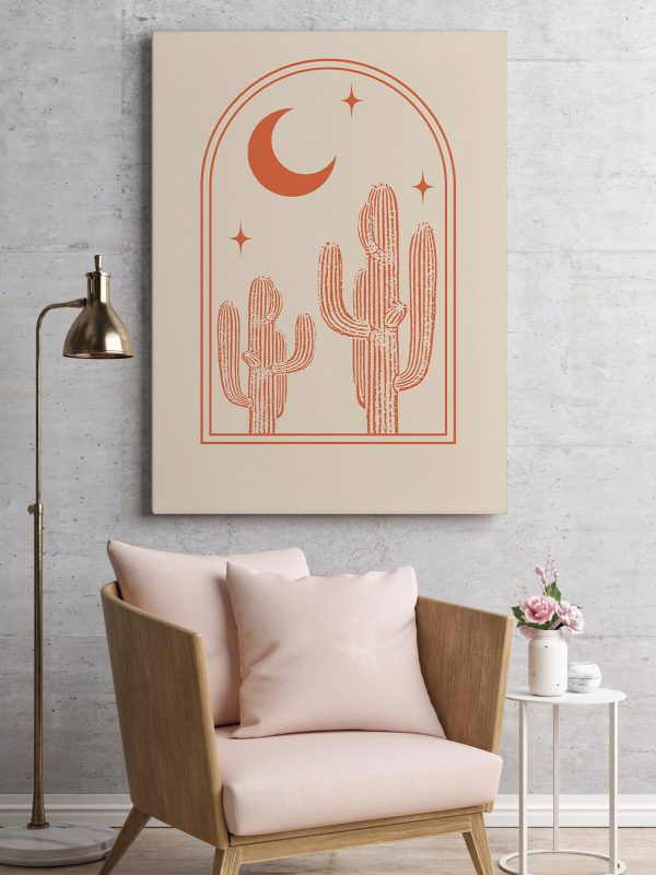 Grafika egy kaktuszról és a holdról Grafika egy kaktuszról és a holdról
