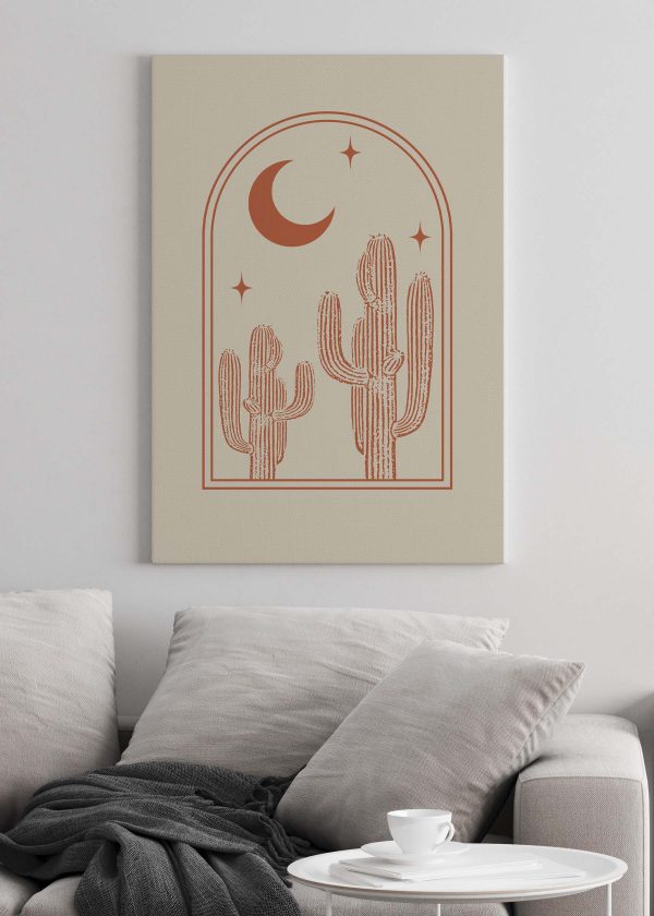 Grafika egy kaktuszról és a holdról Grafika egy kaktuszról és a holdról