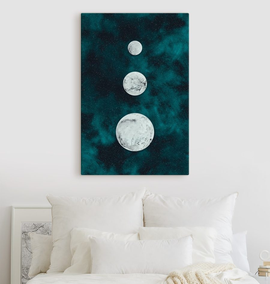 Group of white round objects in space Group of white round objects in space