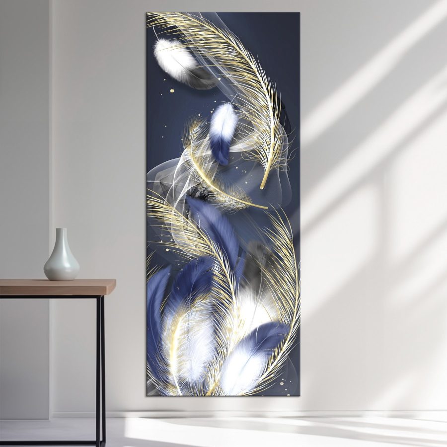 Ethereal feathers in midnight hues Ethereal feathers in midnight hues