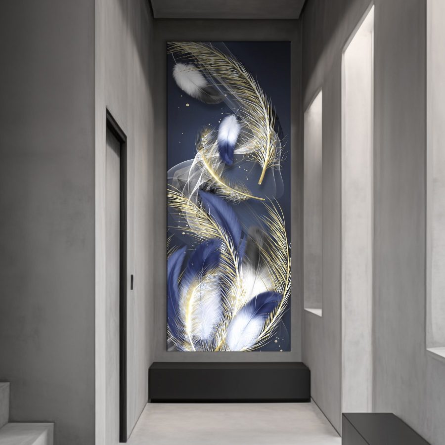 Ethereal feathers in midnight hues Ethereal feathers in midnight hues