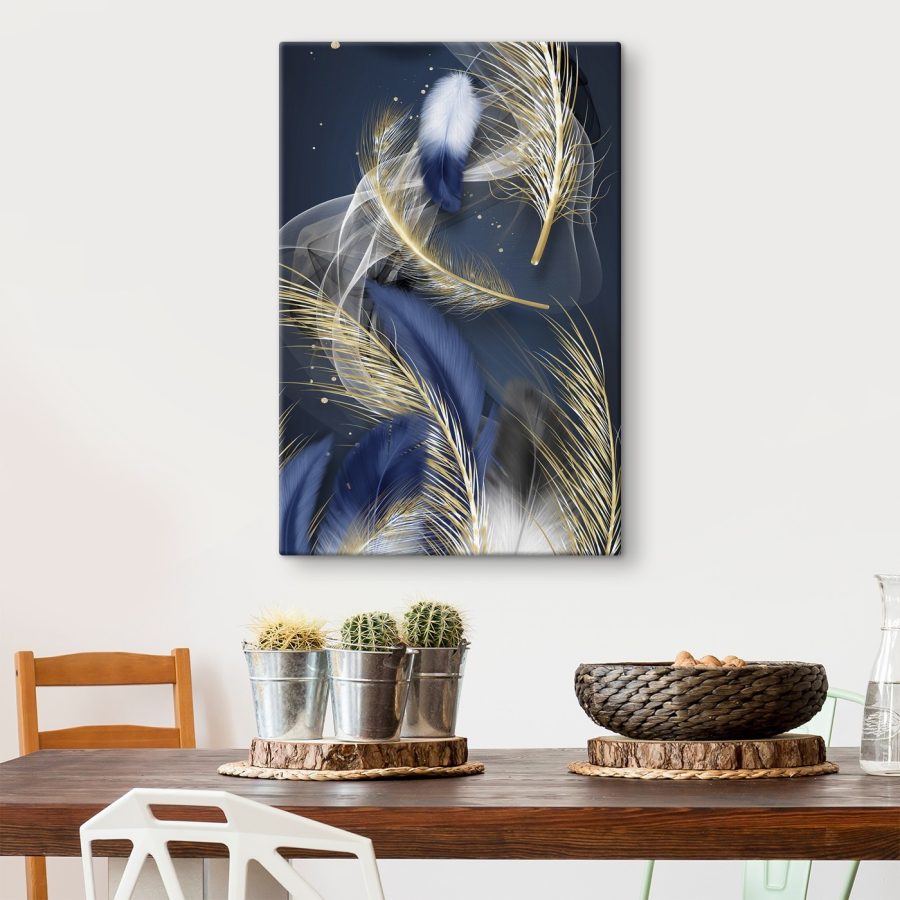 Ethereal feathers in midnight hues Ethereal feathers in midnight hues