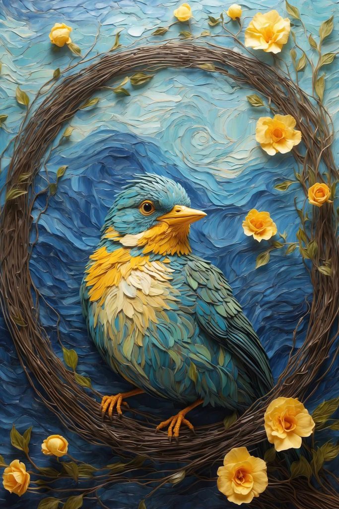 Bird in a wreath