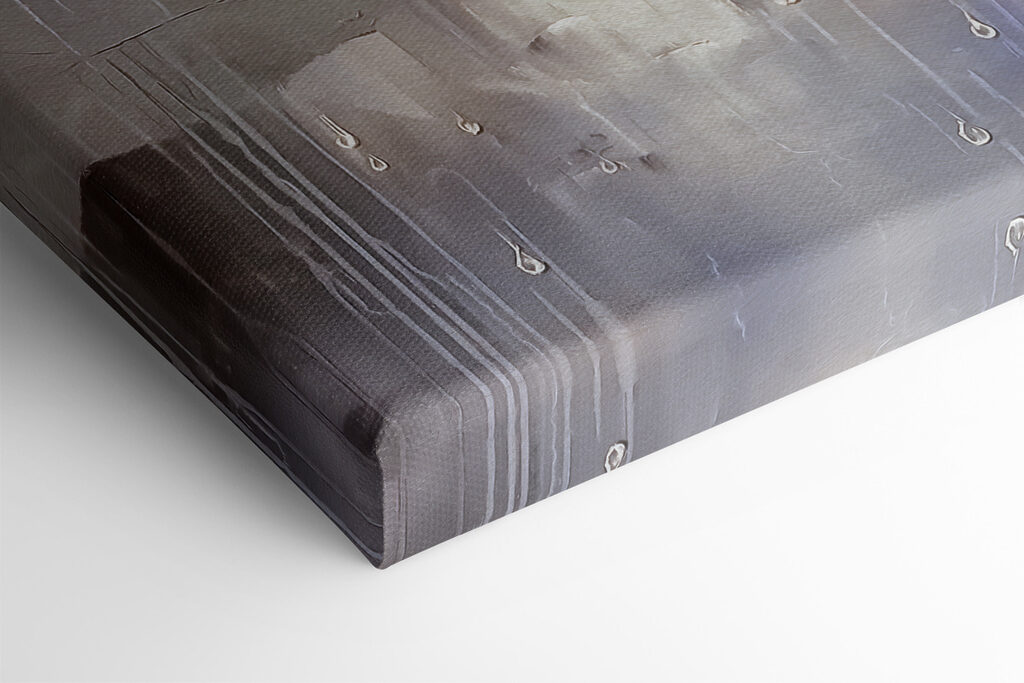 Painting of flowers on a pond