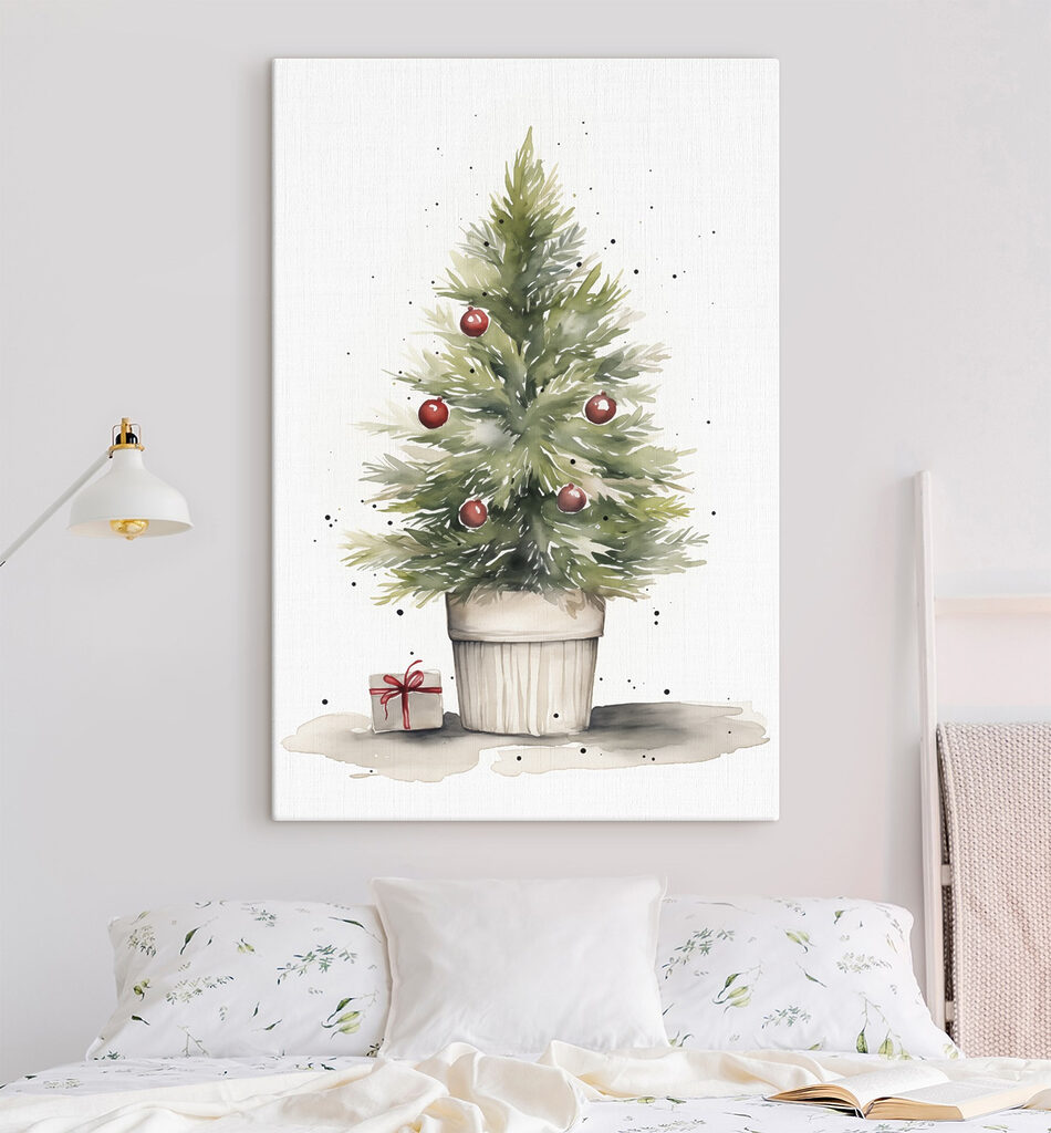 Watercolor of a christmas tree