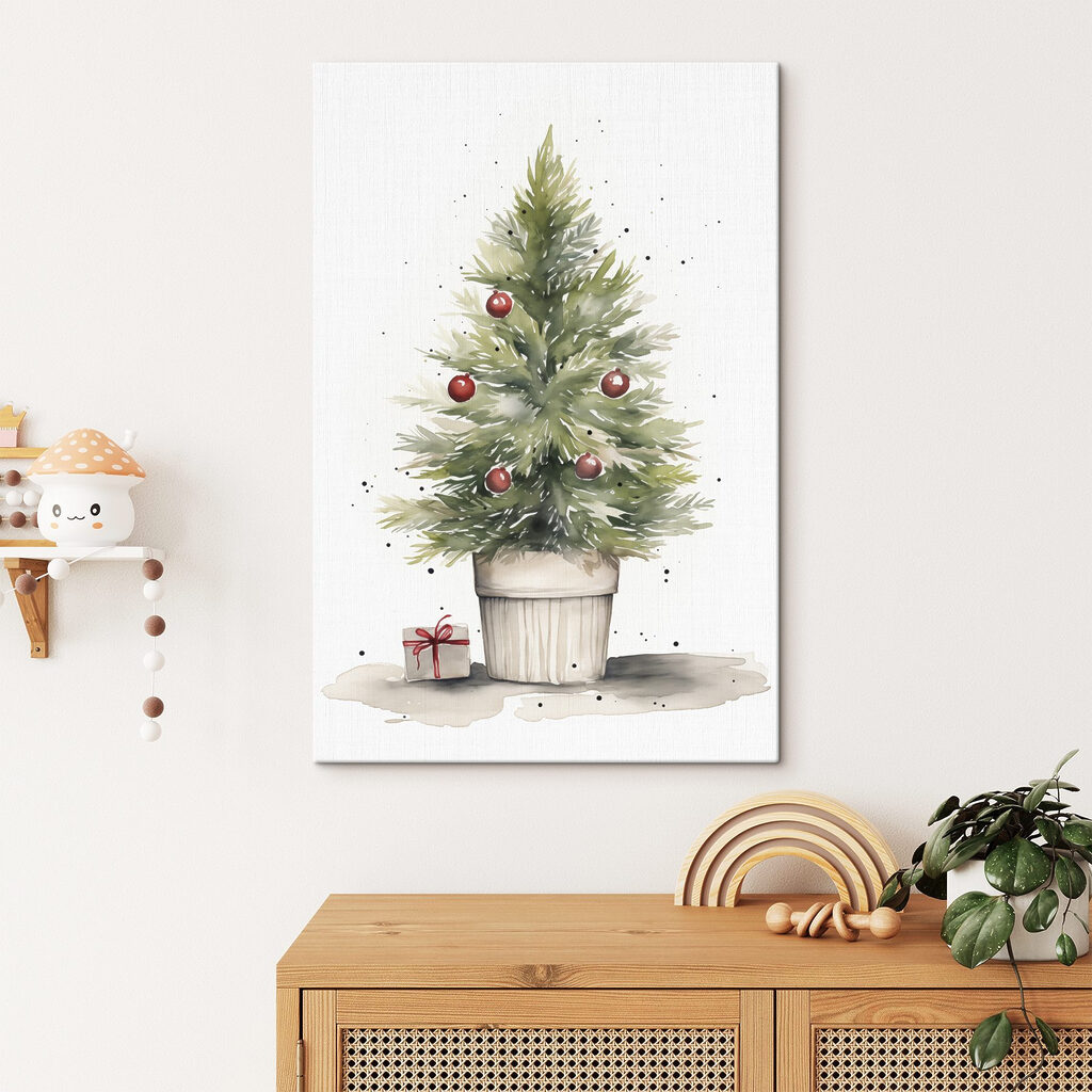 Watercolor of a christmas tree