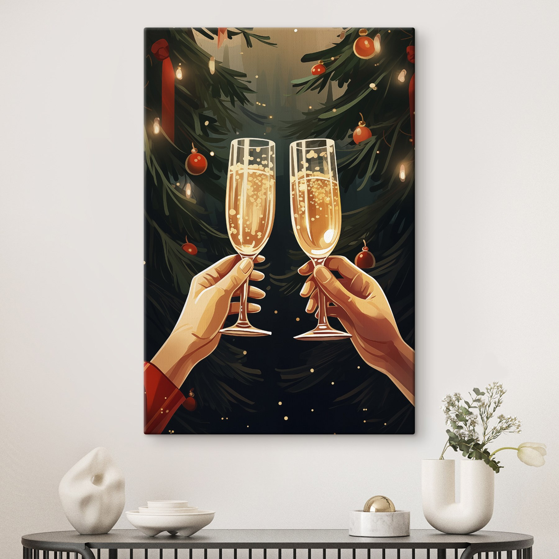 Pair of hands holding champagne glasses Pair of hands holding champagne glasses