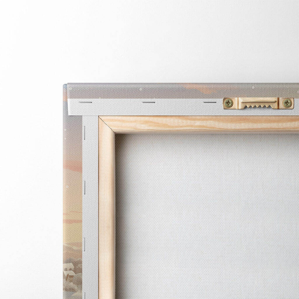 Snow covered village with trees and a fence Snow covered village with trees and a fence