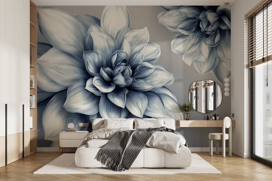 Elegáns virágos design monokróm árnyalatokban