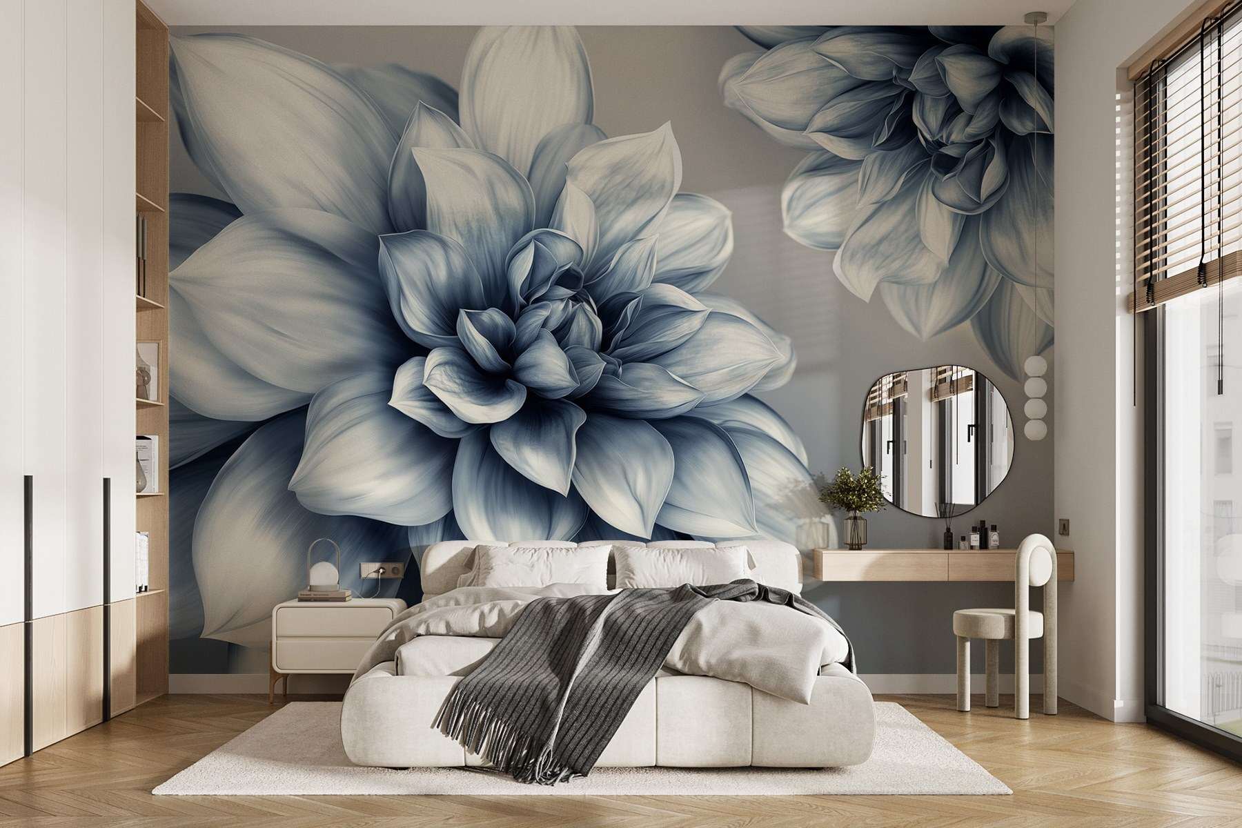 Elegant floral design in monochrome tones