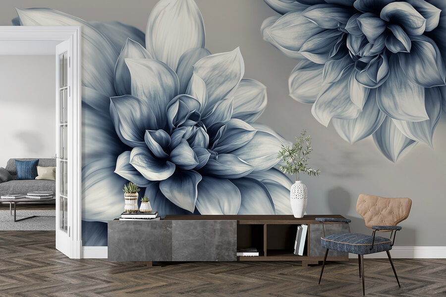 Elegáns virágos design monokróm árnyalatokban