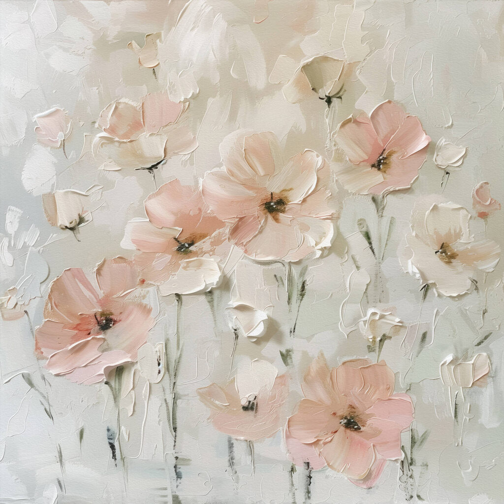 Painting of pink flowers