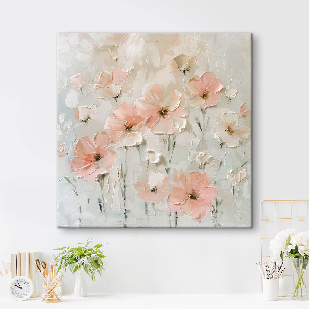 Painting of pink flowers