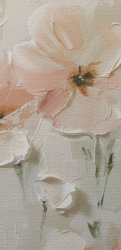 Painting of pink flowers