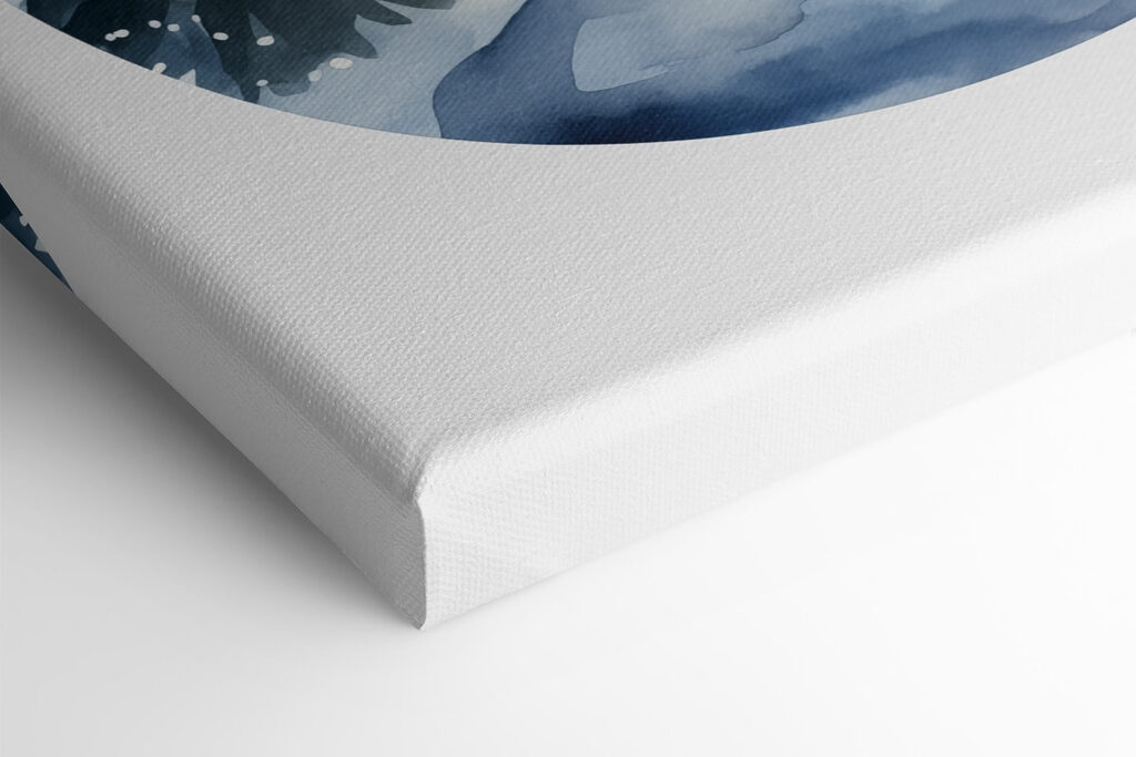 Watercolor painting of a house in the snow