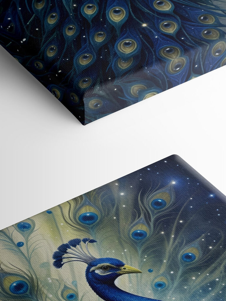 Majestic peacock in cosmic splendor Majestic peacock in cosmic splendor