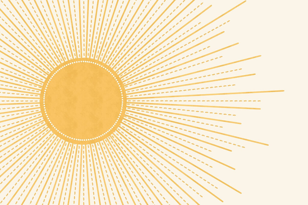 Sun with lines and dots