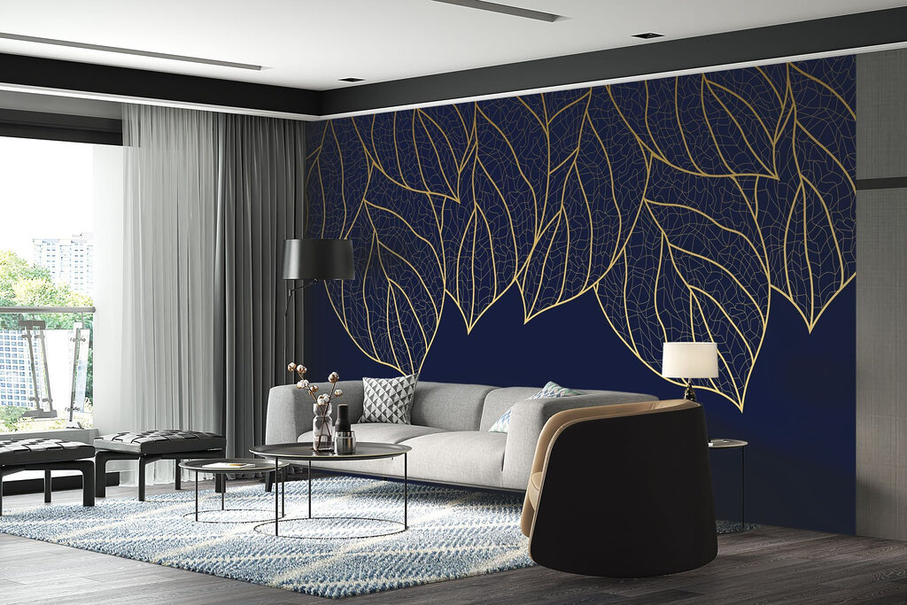 Elegant leaf pattern on dark background