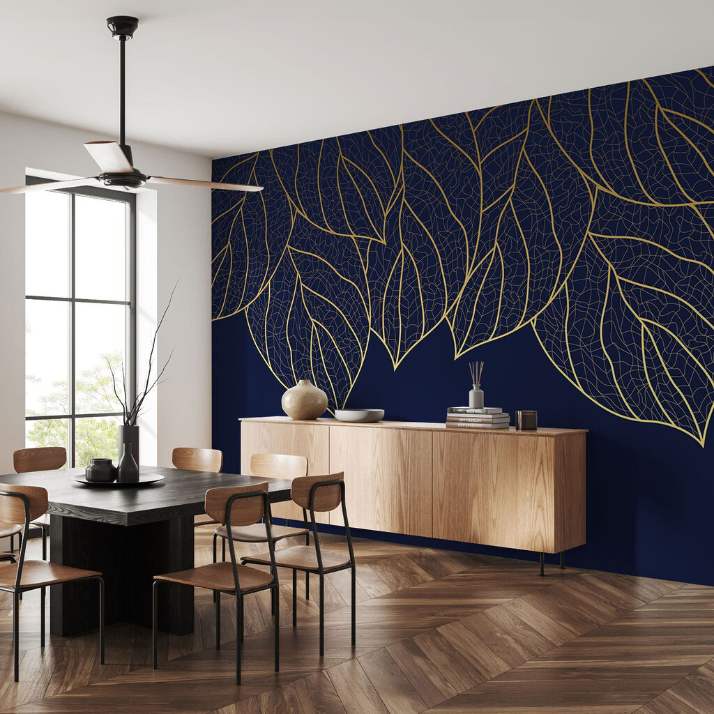 Elegant leaf pattern on dark background