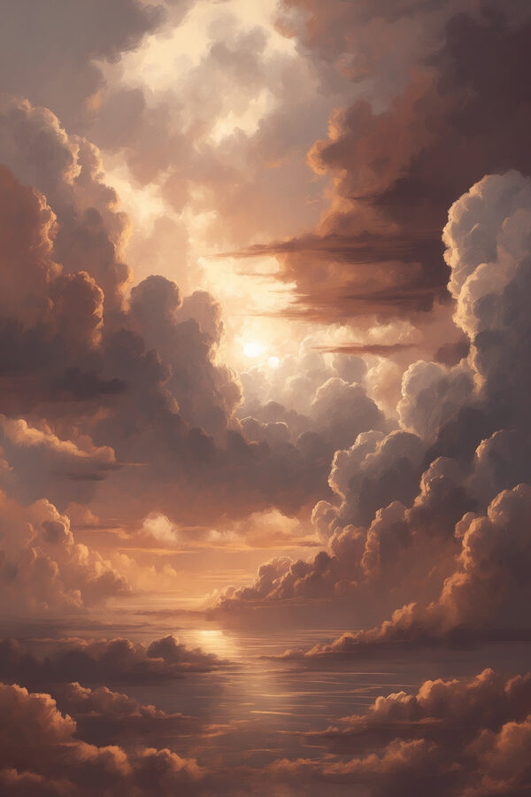 Clouds and water in the sky