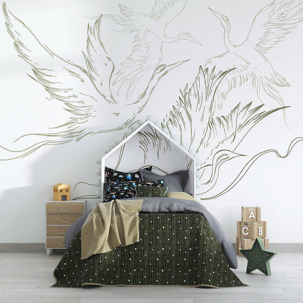 Drawing of birds flying Drawing of birds flying