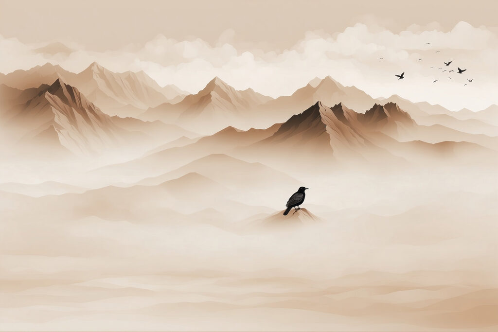Bird on a mountain top