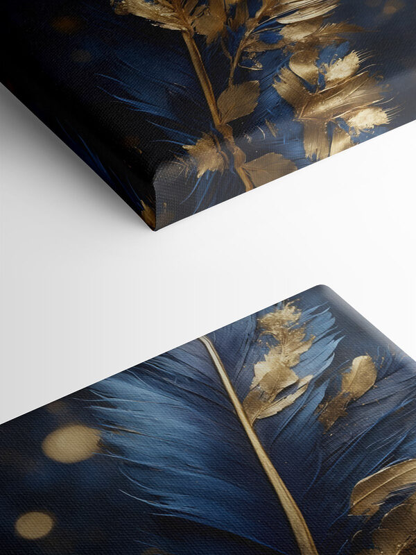 Vibrant feathers against a dark backdrop