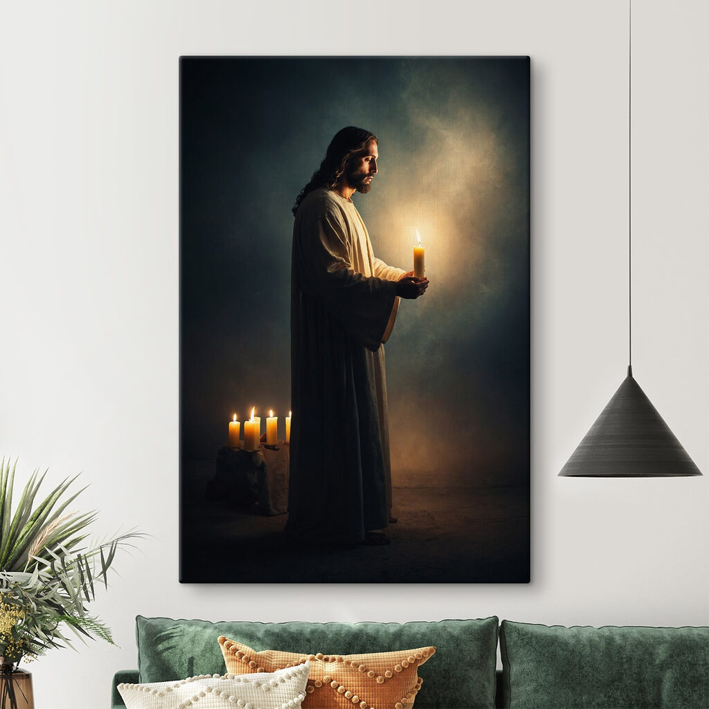 Man holding a candle