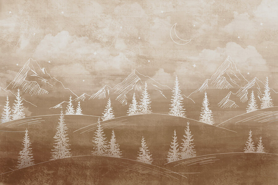 Landscape with trees and mountains Landscape with trees and mountains