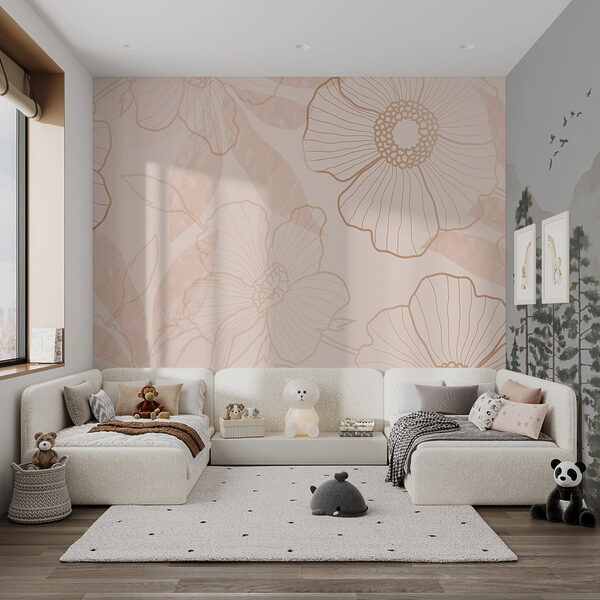 Finom virágos körvonalú design Finom virágos körvonalú design