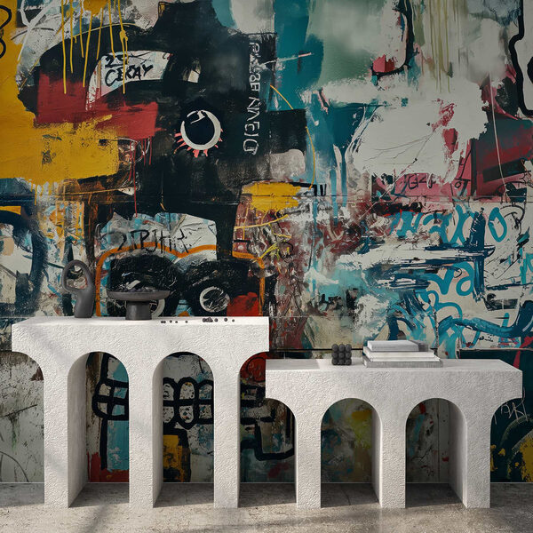 Graffitivel borított fal Graffitivel borított fal