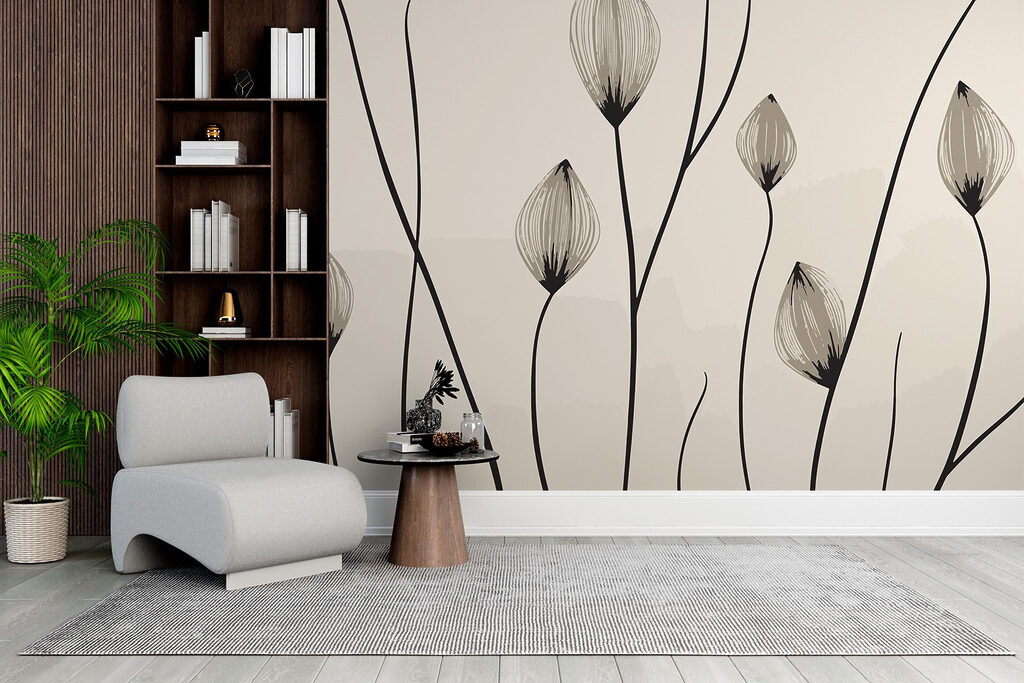 - Elegant lines of delicate blooms - Elegant lines of delicate blooms