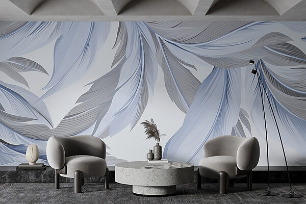 Soft hues of stylized feathers Soft hues of stylized feathers