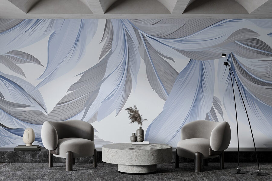 Soft hues of stylized feathers Soft hues of stylized feathers