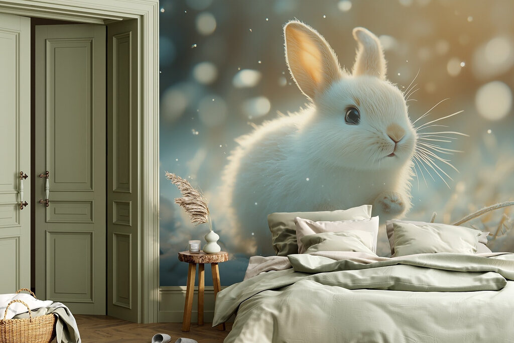 White bunny in the snow White bunny in the snow