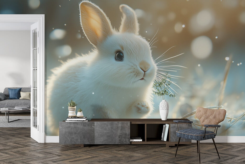 White bunny in the snow White bunny in the snow