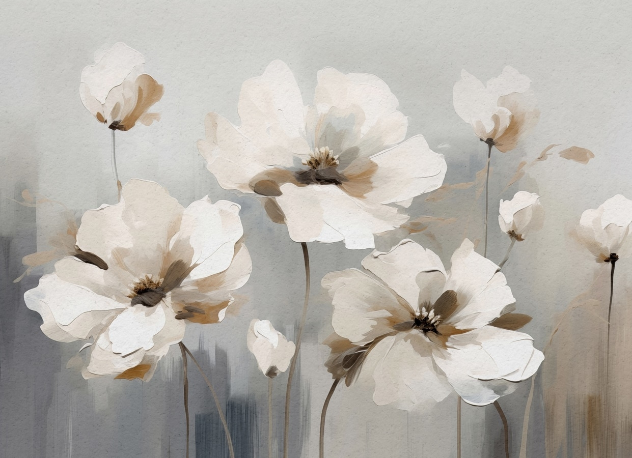 Painting of white flowers