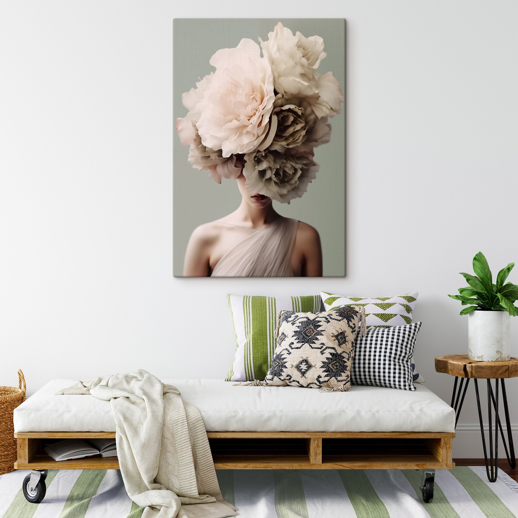 Woman with flowers on her head Woman with flowers on her head