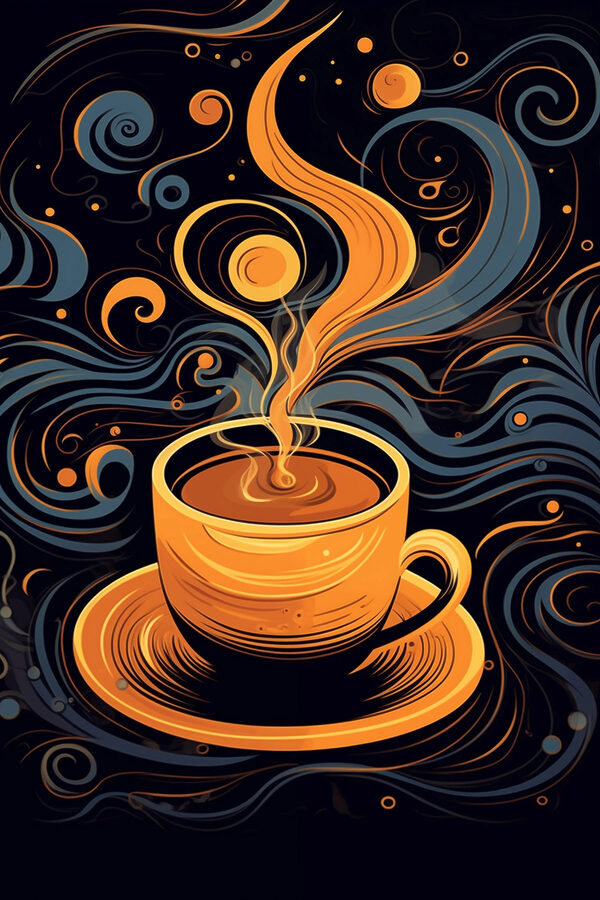 Coffee cup with smoke