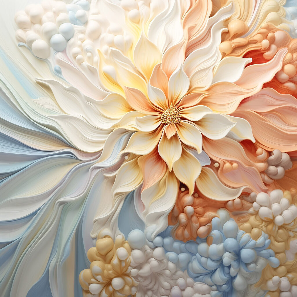 Soft petals in pastel hues bloom