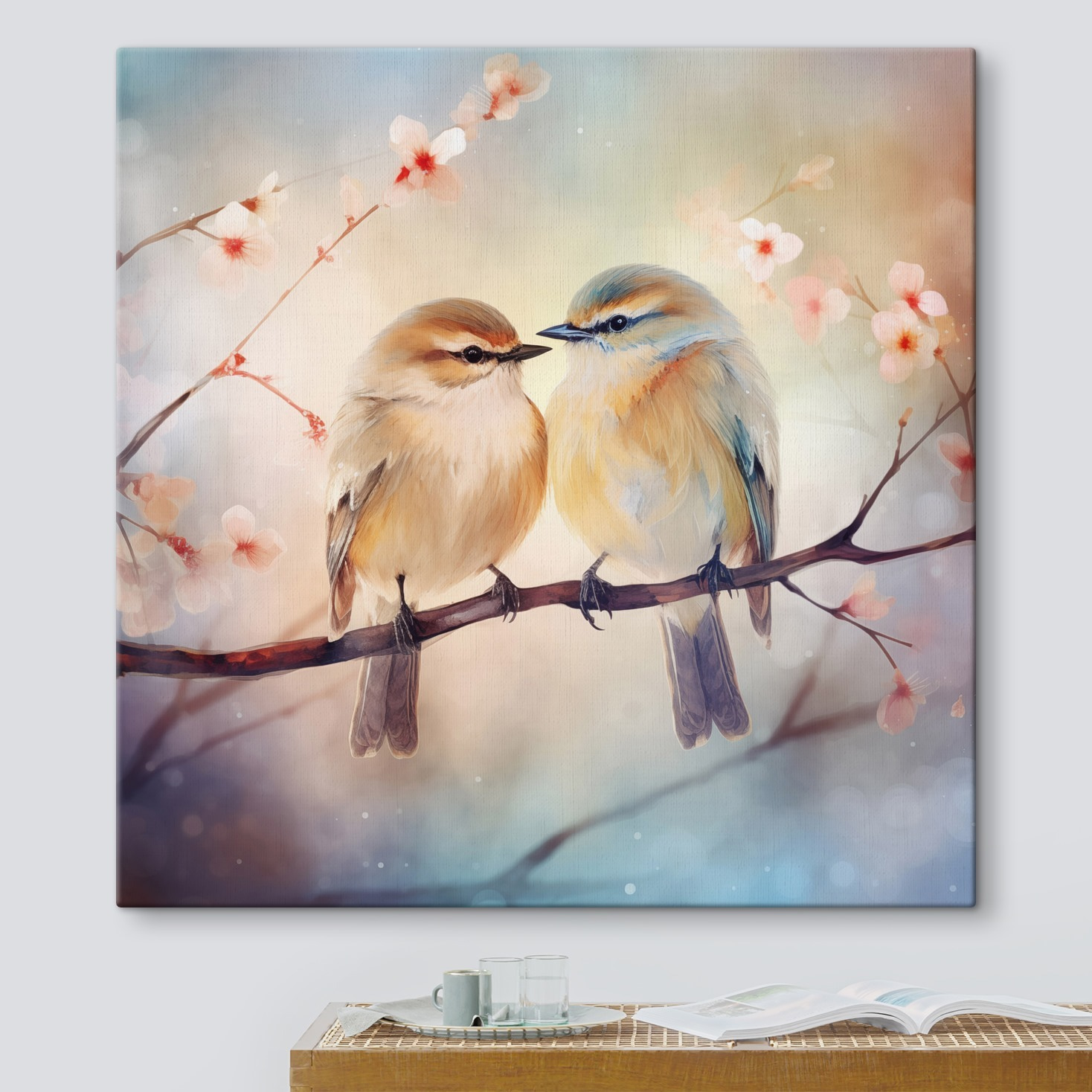 Two birds on a branch