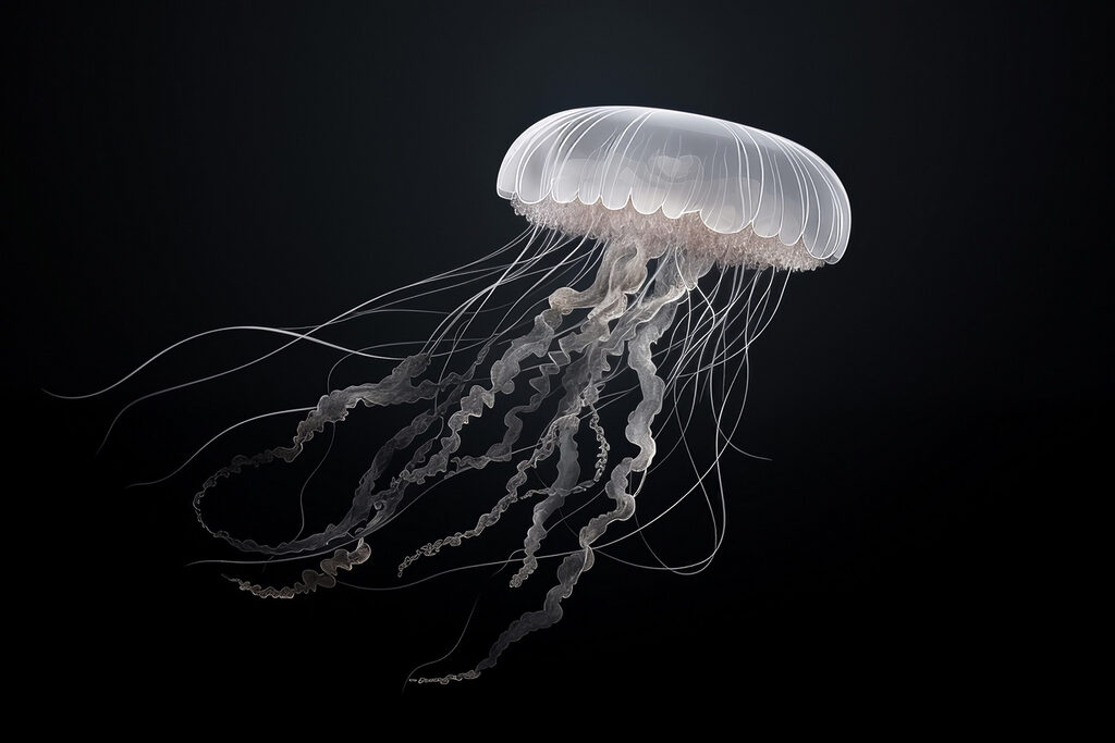Jellyfish with long tentacles