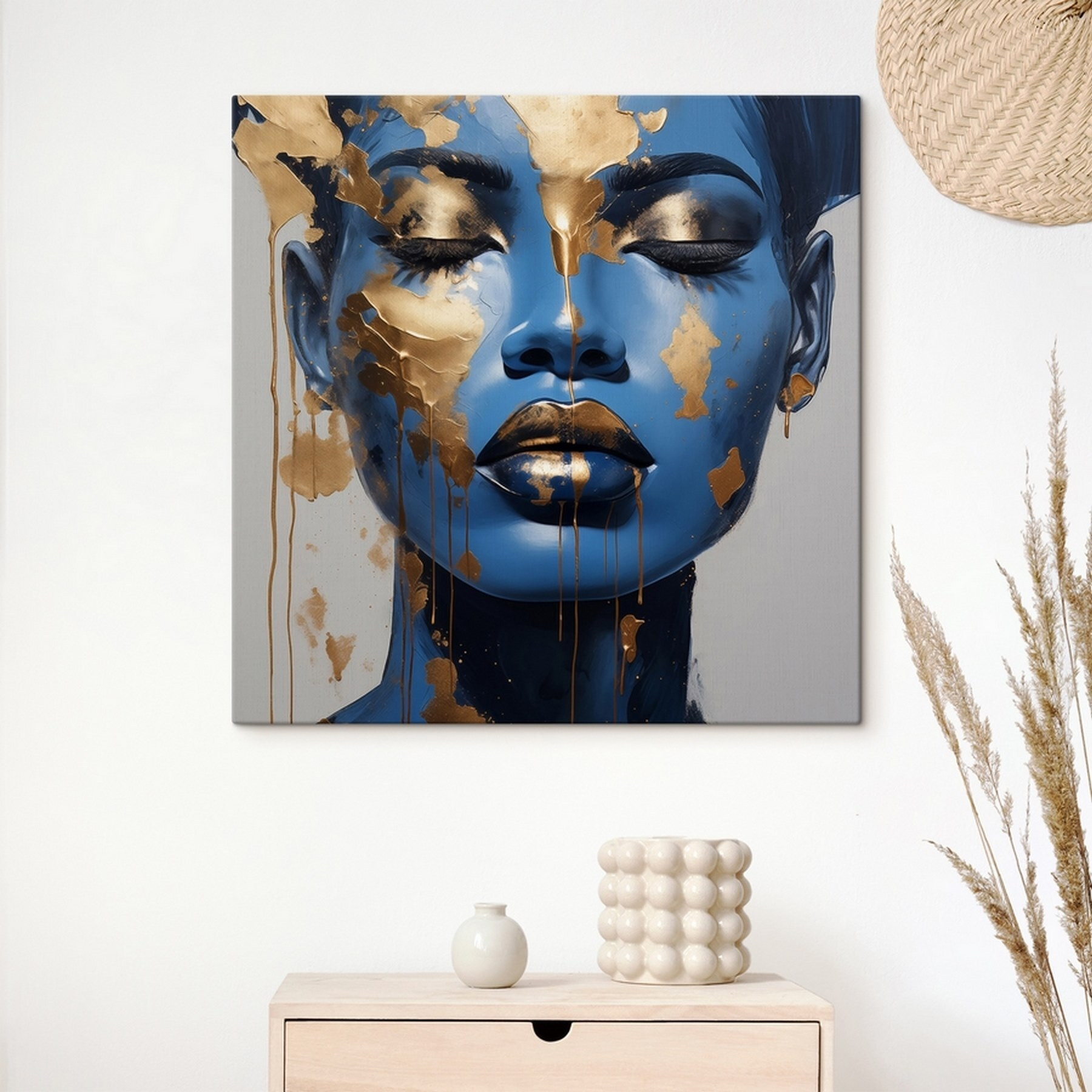 Striking fusion of blue and metallic