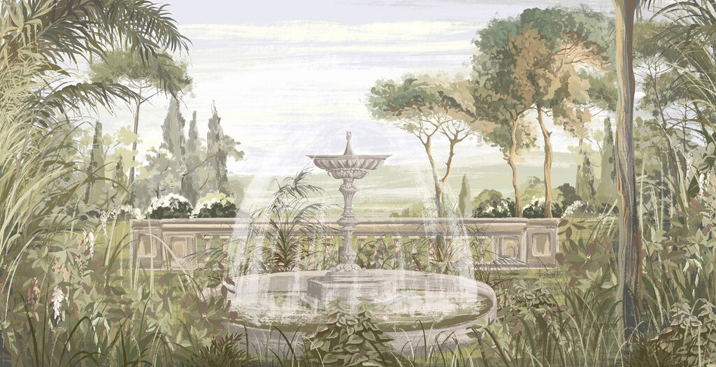 Water fountain in a garden
