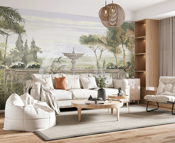 Water fountain in a garden