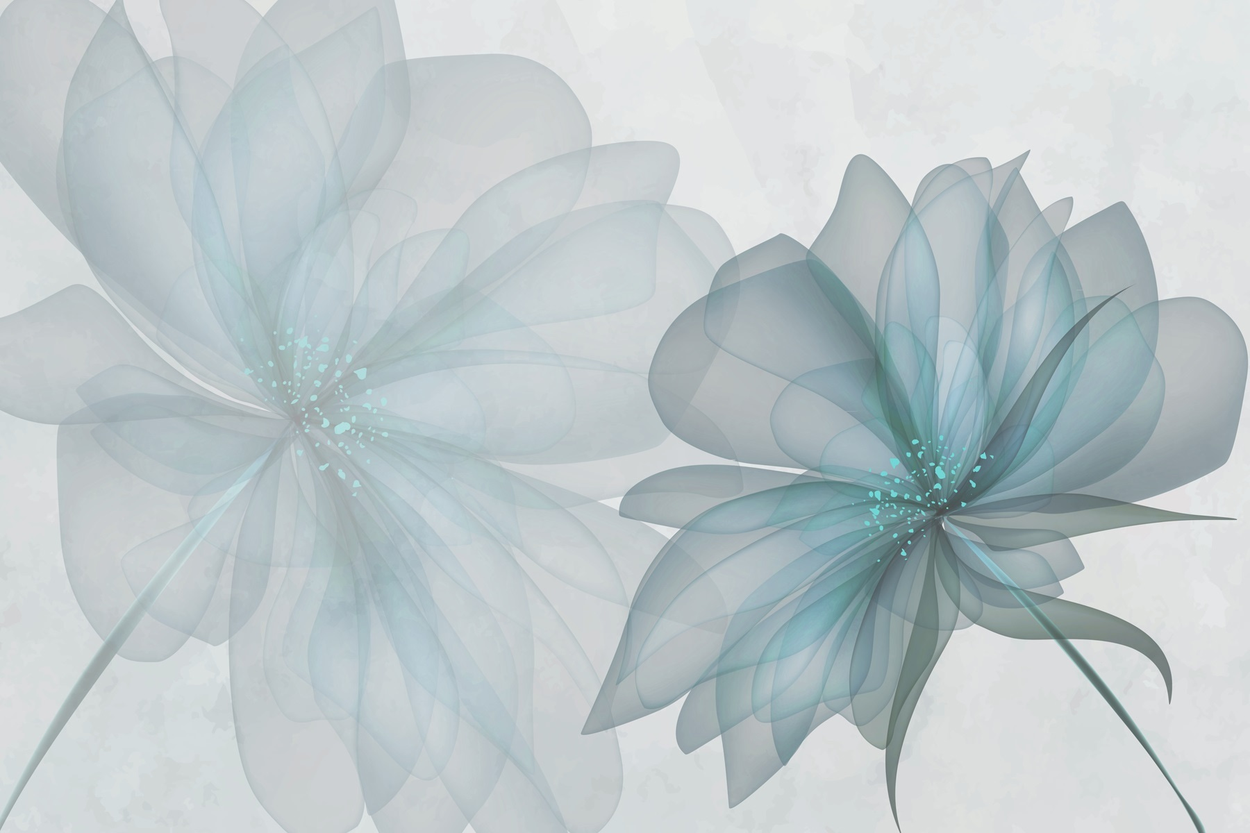 Couple of transparent flowers